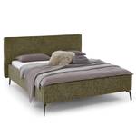 Gestoffeerd bed Riva Platweefsel Balkis: Antiek groen - 180 x 200cm - Met hoofdeinde - Met lattenbodem - Metaal