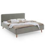 Gestoffeerd bed Mattis Geweven stof Hevi: Grijs - 160 x 200cm - Met hoofdeinde