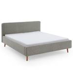 Gestoffeerd bed Mattis Geweven stof Hevi: Grijs - 160 x 200cm - Met hoofdeinde