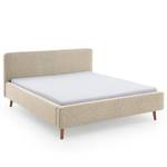 Gestoffeerd bed Mattis Geweven stof Hevi: Beige - 180 x 200cm - Met hoofdeinde