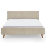 Gestoffeerd bed Mattis Geweven stof Hevi: Beige - 180 x 200cm - Met hoofdeinde