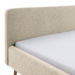 Gestoffeerd bed Mattis Geweven stof Hevi: Beige - 140 x 200cm - Met hoofdeinde