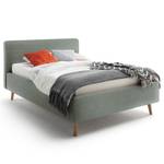 Gestoffeerd bed Mattis Geweven stof Hevi: Blauw - 140 x 200cm - Met hoofdeinde - Met lattenbodem