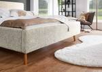 Gestoffeerd bed Mattis Geweven stof Hevi: Beige - 160 x 200cm - Met hoofdeinde - Met lattenbodem