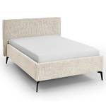 Gestoffeerd bed Riva Platweefsel Balkis: Greige - 140 x 200cm - Met hoofdeinde - Metaal