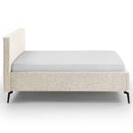 Gestoffeerd bed Riva Platweefsel Balkis: Greige - 140 x 200cm - Met hoofdeinde - Metaal