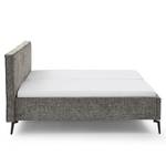 Lit capitonné Riva Tissu Balkis: Gris - 180 x 200cm - Avec tête de lit - Métal