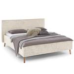 Letto imbottito Riva Tessuto Balkis: greige - 180 x 200cm - Con testiera - Faggio