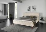 Gestoffeerd bed Riva Platweefsel Balkis: Greige - 180 x 200cm - Met hoofdeinde - Beuk