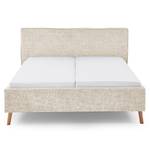 Letto imbottito Riva Tessuto Balkis: greige - 180 x 200cm - Con testiera - Faggio