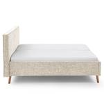 Letto imbottito Riva Tessuto Balkis: greige - 180 x 200cm - Con testiera - Faggio