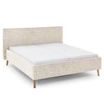 Letto imbottito Riva Tessuto Balkis: greige - 160 x 200cm - Con testiera - Faggio