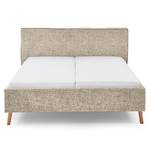 Letto imbottito Riva Tessuto Balkis: toffee - 160 x 200cm - Con testiera - Faggio