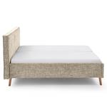 Letto imbottito Riva Tessuto Balkis: toffee - 160 x 200cm - Con testiera - Faggio