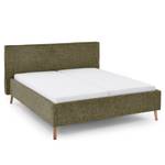 Gestoffeerd bed Riva Platweefsel Balkis: Antiek groen - 180 x 200cm - Met hoofdeinde - Beuk