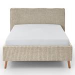 Gestoffeerd bed Riva Platweefsel Balkis: Toffee - 140 x 200cm - Met hoofdeinde - Beuk