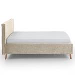 Letto imbottito Riva Tessuto Balkis: toffee - 140 x 200cm - Con testiera - Faggio