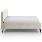 Letto imbottito Riva Tessuto Balkis: crema blu - 140 x 200cm - Con testiera - Con rete a doghe - Metallo