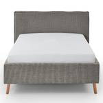 Letto imbottito Riva Tessuto Balkis: grigio - 140 x 200cm - Con testiera - Faggio