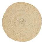 Laagpolig vloerkleed Ibo jute/katoen - crèmekleurig - Diameter: 80 cm