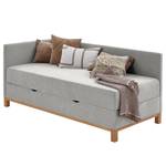 Letto imbottito Santos Tessuto Thorid: grigio chiaro - 120 x 200cm