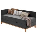 Gestoffeerd bed Santos Geweven stof Thorid: Antracietkleurig - 90 x 200cm