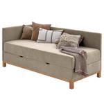 Gestoffeerd bed Santos Geweven stof Thorid: Beige - 90 x 200cm