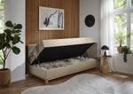 Gestoffeerd bed Santos Geweven stof Thorid: Beige - 90 x 200cm