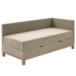 Gestoffeerd bed Santos Geweven stof Thorid: Beige - 120 x 200cm