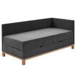 Gestoffeerd bed Santos Geweven stof Thorid: Antracietkleurig - 120 x 200cm