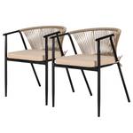 Chaises de jardin Napoli - Lot de 2 Acier / Polyester - Beige / Noir