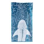 Strandlaken Blauwe Haai katoen - Wit / Blauw - 90 x 180 cm