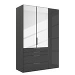 Drehtürenschrank Purisma Spiegel Typ B Glas - Glas Grau - Breite: 151 cm