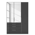 Drehtürenschrank Purisma Spiegel Typ B Glas - Glas Grau - Breite: 151 cm