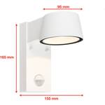 LED-wandlamp Hegg met sensor aluminium - 1 lichtbron - Wit