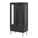 Credenza con vetrina Crandon effetto frassino nero