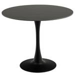 Table Lazri ronde Noir - Bois manufacturé - Métal - 90 x 75 x 90 cm