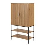 Buffet haut Couman Marron - Bois manufacturé - Métal - 80 x 140 x 40 cm