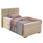 Boxspring Tambo Platweefsel Norana: Taupe - 140 x 200cm