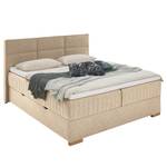 Boxspring Tambo Platweefsel Norana: Taupe - 160 x 200cm