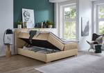 Boxspring Tambo Platweefsel Norana: Taupe - 160 x 200cm