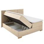 Boxspringbett Tambo Flachgewebe Norana: Taupe - 160 x 200cm