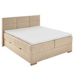 Boxspring Tambo Platweefsel Norana: Taupe - 160 x 200cm