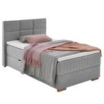 Boxspring Tambo Platweefsel Norana: Grijs - 120 x 200cm