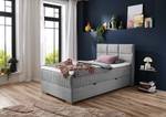 Boxspringbett Tambo Flachgewebe Norana: Grau - 120 x 200cm