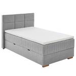 Boxspringbett Tambo Flachgewebe Norana: Grau - 120 x 200cm