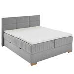 Boxspringbett Tambo Flachgewebe Norana: Grau - 160 x 200cm