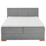 Boxspring Tambo Platweefsel Norana: Grijs - 160 x 200cm