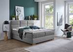 Boxspringbett Tambo Flachgewebe Norana: Grau - 180 x 200cm