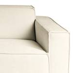 Ecksofa Montans 3-Sitzer mit Longchair Webstoff Stormy: Creme - Longchair davorstehend links